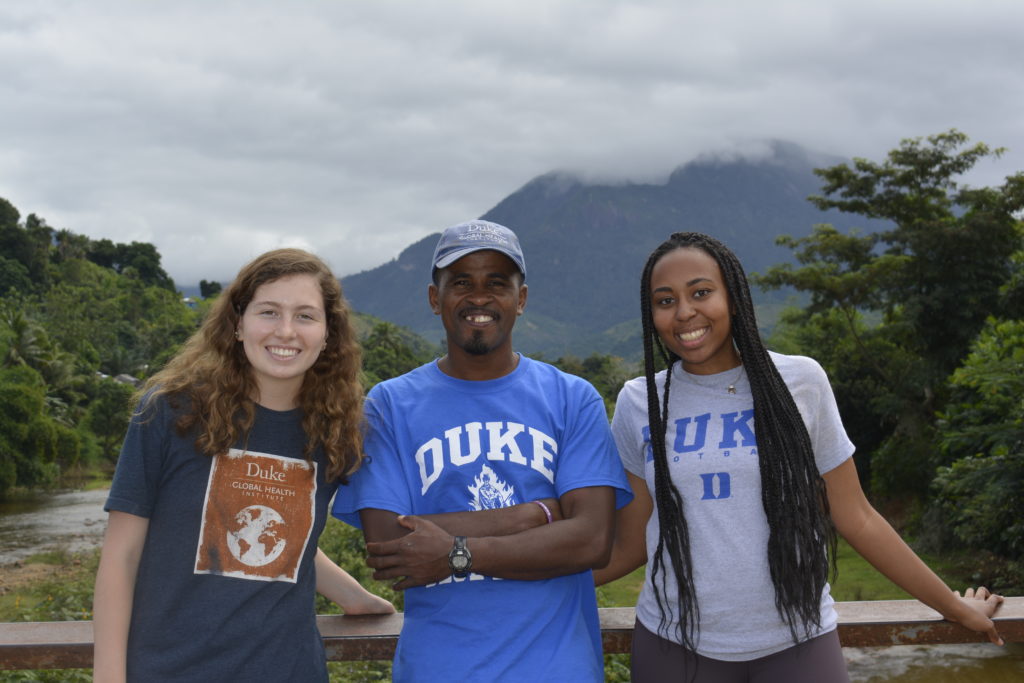 Duke undergrads and Malagasy colleagues wearing Duke t-shirts