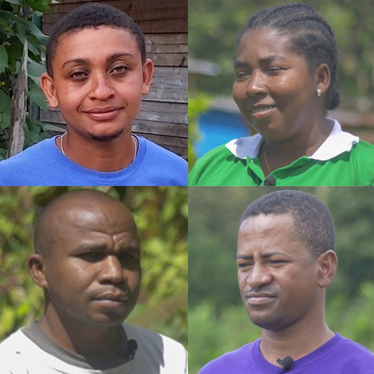 A photo compilation showing four graduate students supported by the DLC.